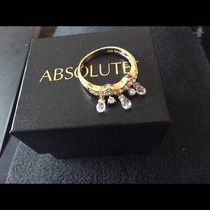 ABSOLUTE Size 10 Dangling Cubic Zirconia Ring NEW!